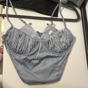 Cosette blue lined crop top